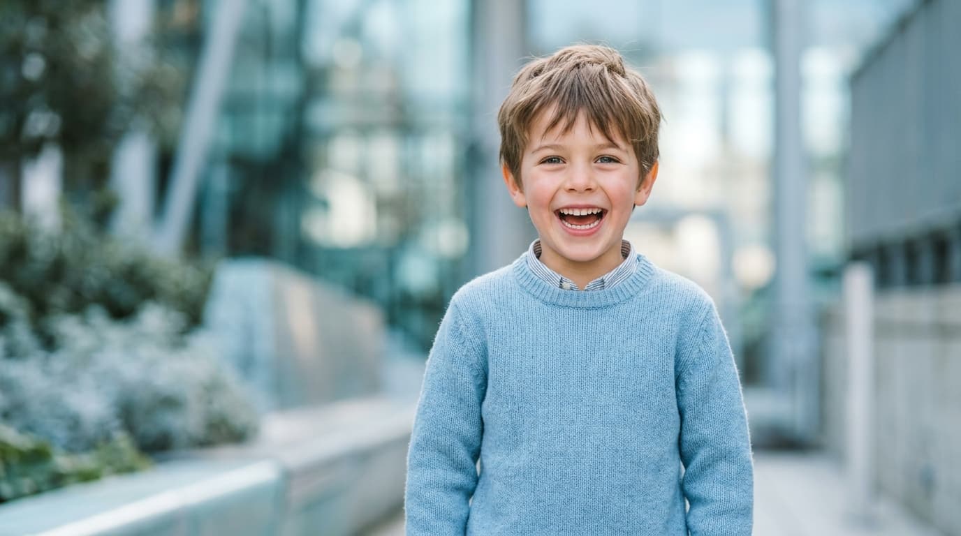 Child with a confident smile