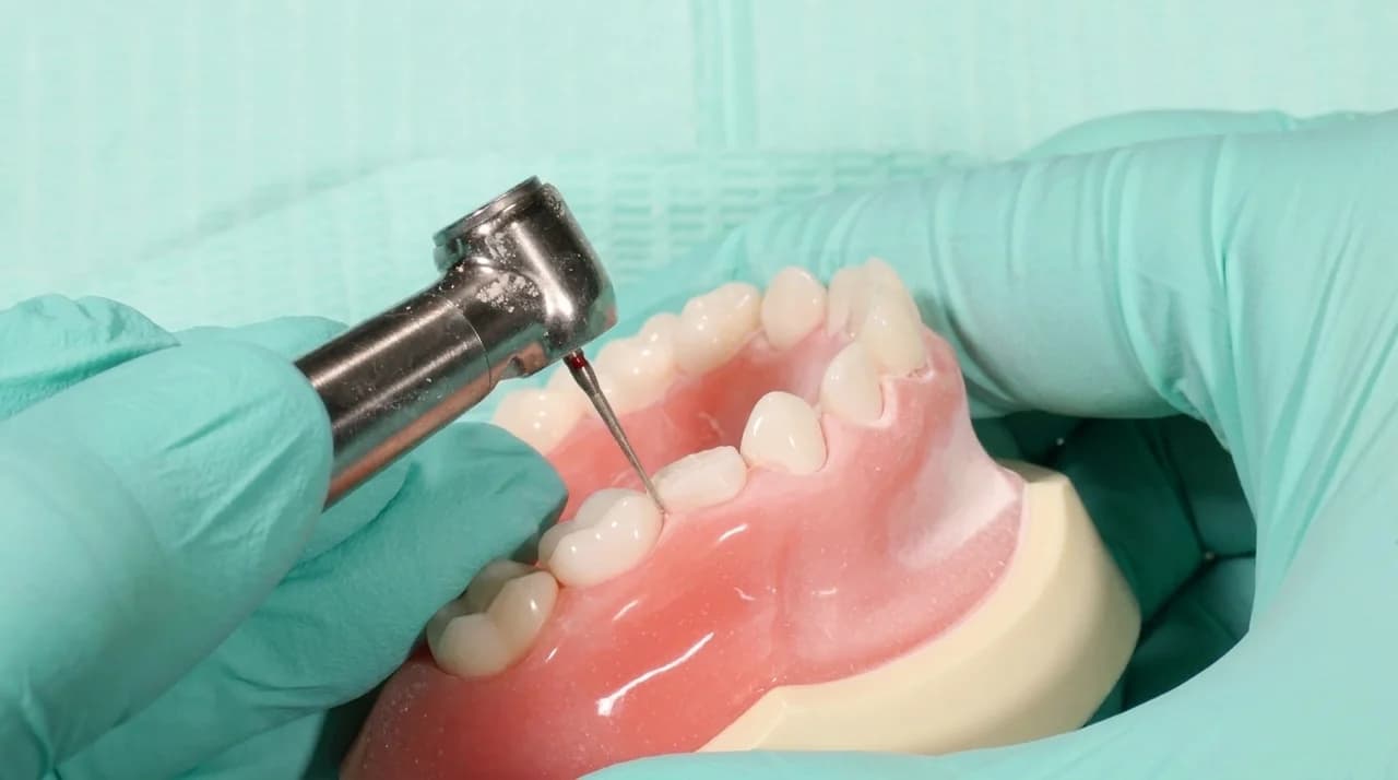 Tapered diamond bur reducing the buccal surface of a primary molar for a zirconia crown